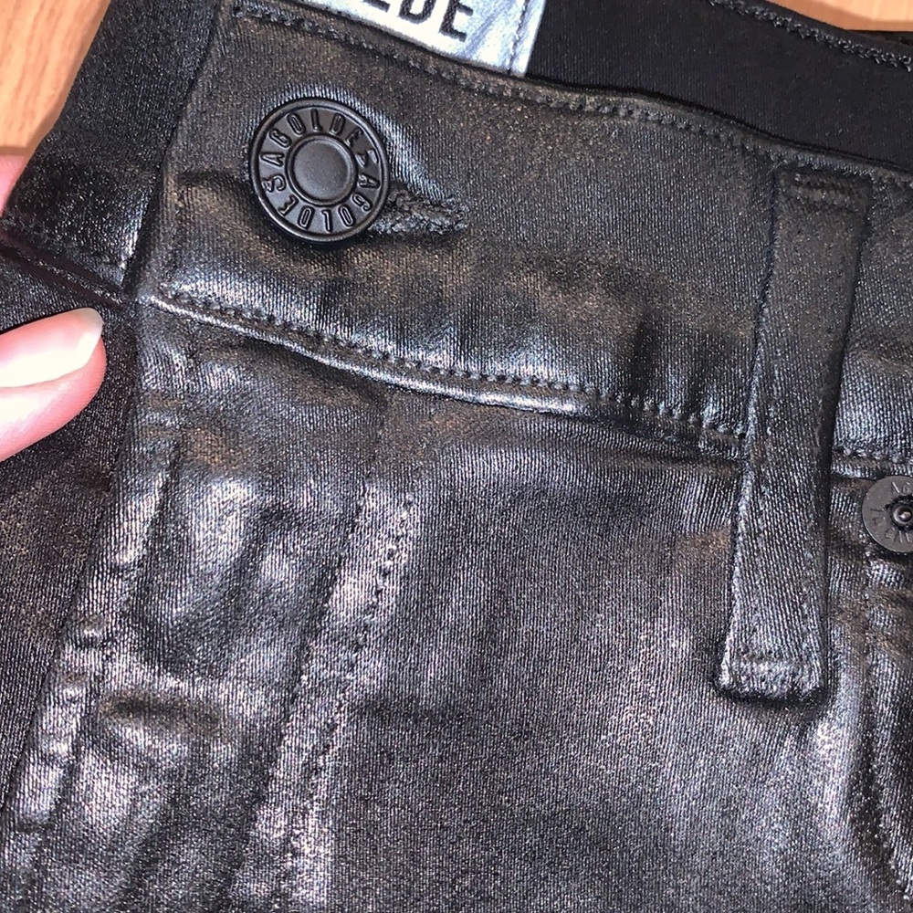 AGOLDE | Black Leatherette Skirt Size 28 - Picture 5 of 5